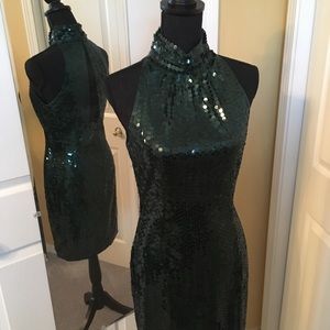 Beautiful Emerald Sequin Dress-size 10